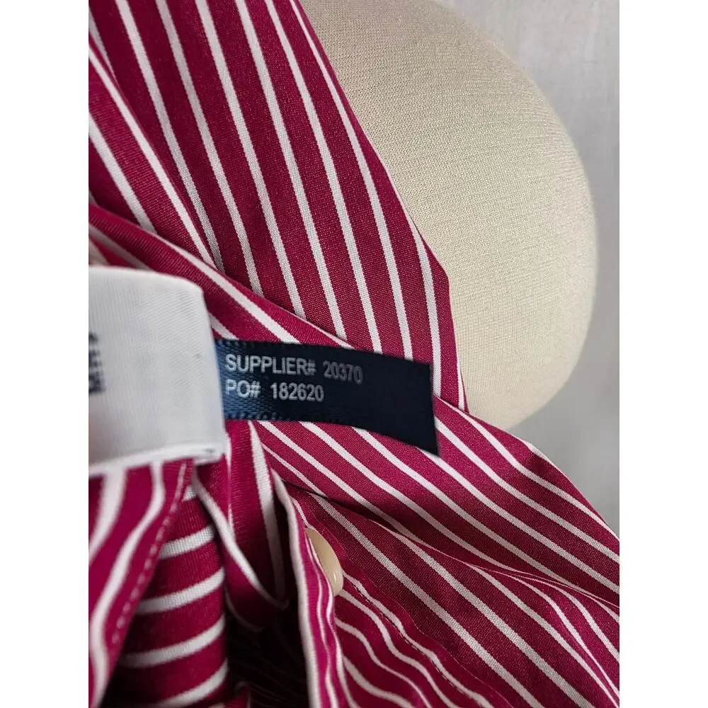 Polo Ralph Lauren Custom Fit Button Shirt Red White Stripe Men's XXL